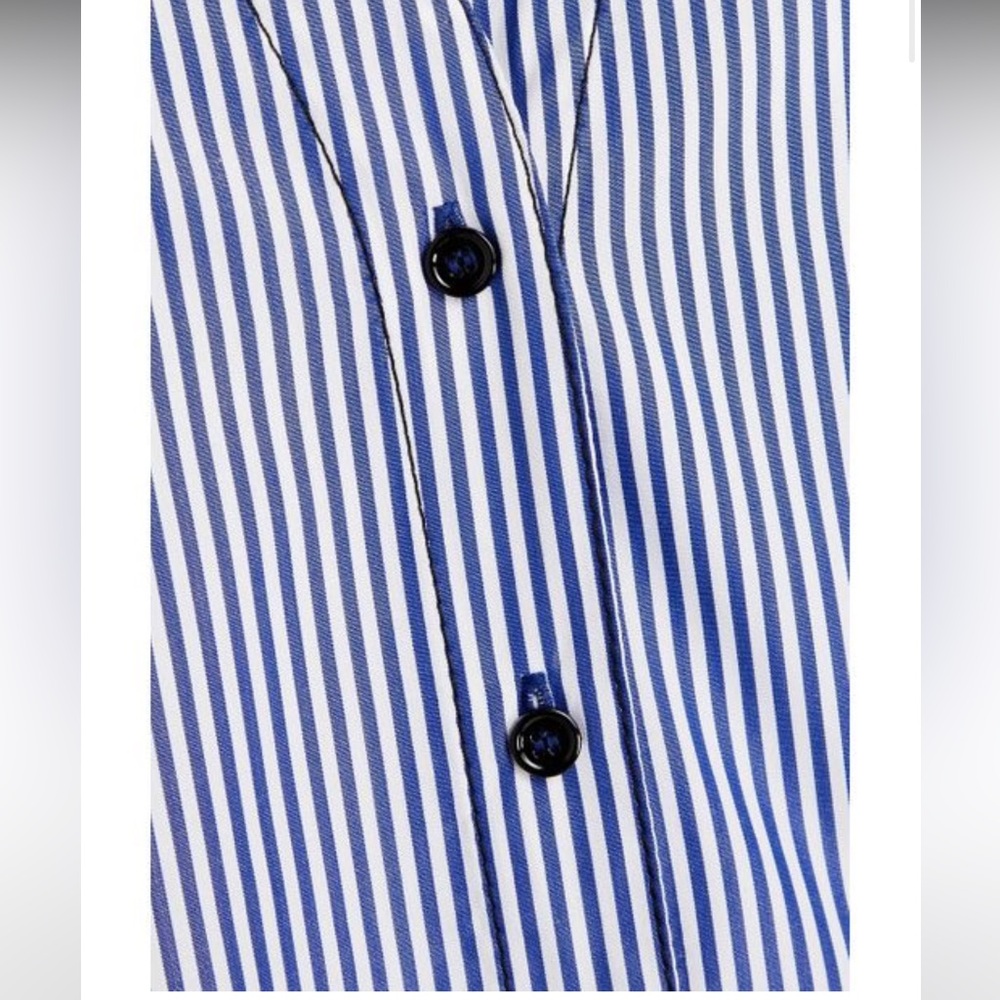 Sandro Jordan Pinstriped Cotton Poplin Button Down Shirt - Picture 5 of 16